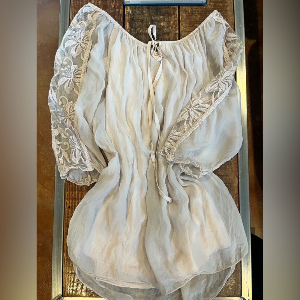 Italian silk and lace blouse
